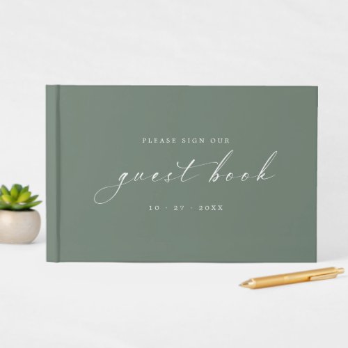 Sea Spray Minimalist Guestbook for Weddings