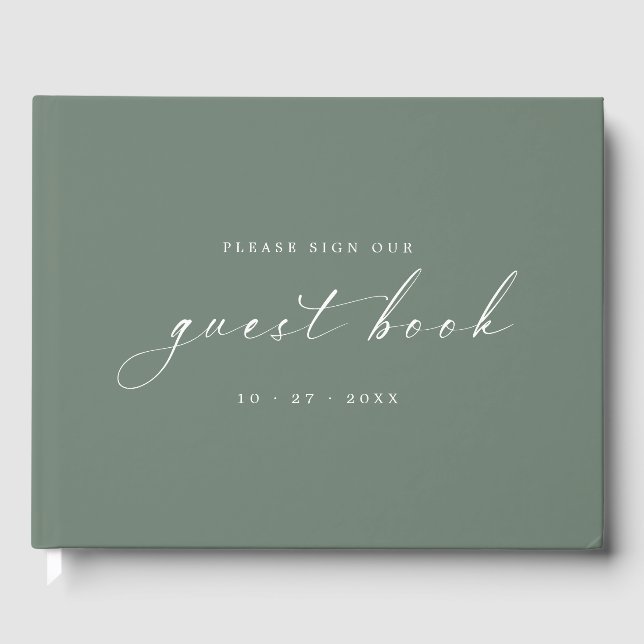 Sea Spray Minimalist Guestbook for Weddings (Front)
