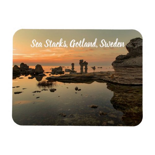 Sea Stacks Gotland Sweden stylized Magnet