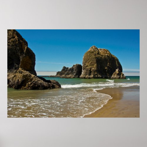 Sea Stacks low tide Oceanside Oregon USA Poster