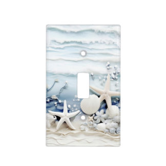 Sea Star And Shell 3D Coastal Light Switch Cover