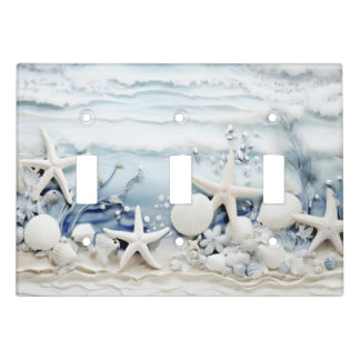 Sea Star And Shell 3D Coastal Light Switch Cover