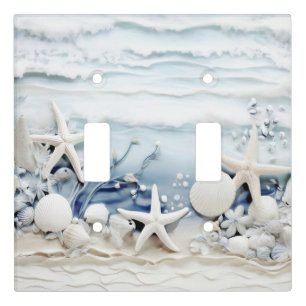 Sea Star And Shell 3D Coastal Light Switch Cover