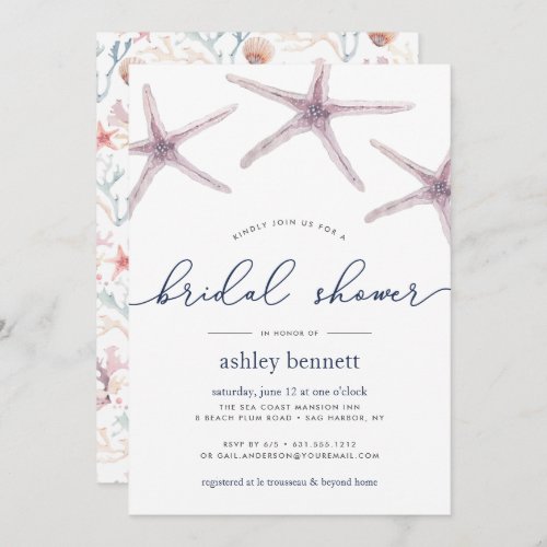 Sea Star Bridal Shower Invitation