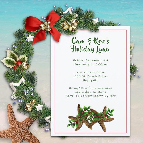Sea Stars Beach Holiday Party Invitation