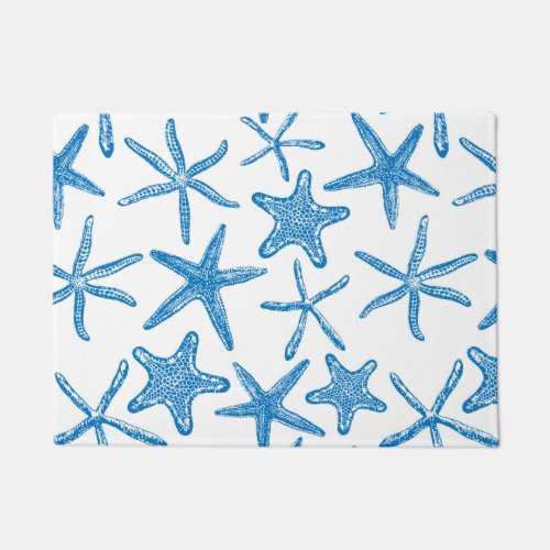 Sea stars in blue doormat