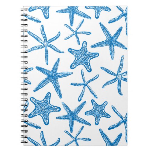 Sea stars in blue notebook