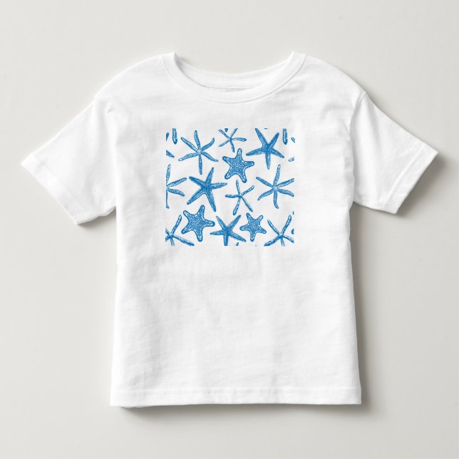 Sea stars in blue toddler t-shirt (Front)
