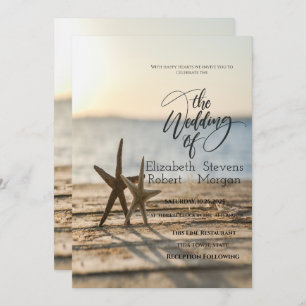 Sea stars Sand Beach Wedding Invitation
