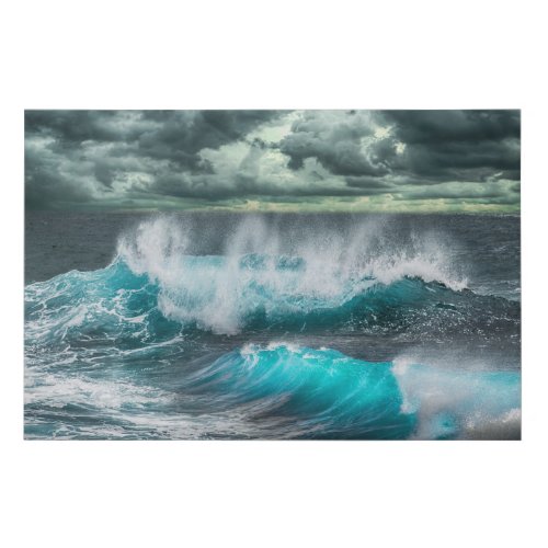 Sea storm faux canvas print