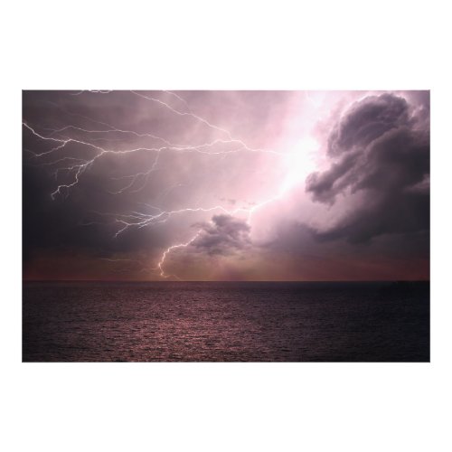 Sea Storm Lightning Wave Photo Print