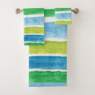 Sea Stripes Art Print Bath Towel Set