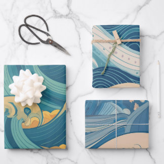 Sea Style Wrapping Paper Sheets