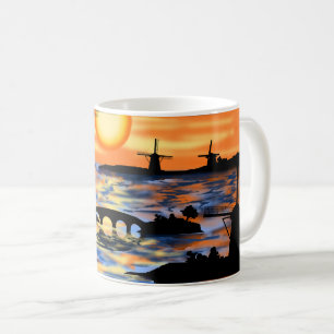 Sea Sunrise Netherlands Landscape Coffee Mug