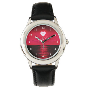 Sea Sunset Black Red Watch