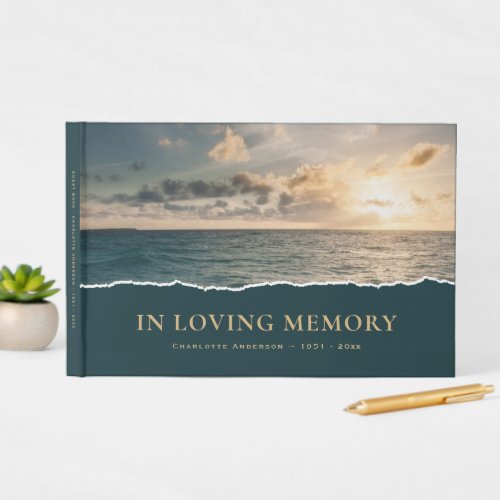Sea Sunset Funeral Guest Book