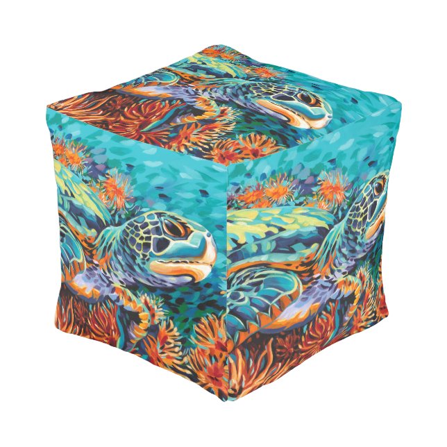 Sea Sweetheart I Pouf (Angled Front)