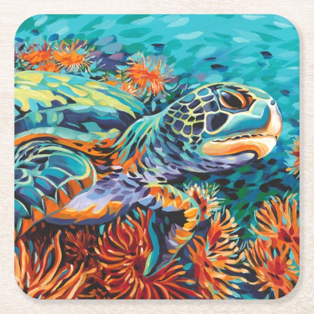 Sea Sweetheart I Square Paper Coaster (Front)