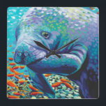 Sea Sweetheart II Square Wall Clock<br><div class="desc">Marine Life</div>