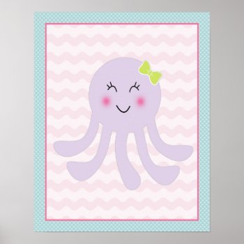 Sea Sweeties Girl Sealife Octopus Art Poster by Personalizedbydiane at Zazzle