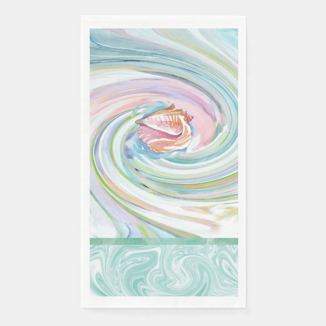 Sea Swirl Shell Paper Guest Towels (Front)