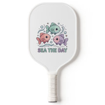 "Sea The Day" Colorful Fish Beach Paddle ball