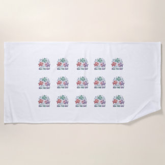 Sea the Day Cute Fish Pattern Summer Beach Towel