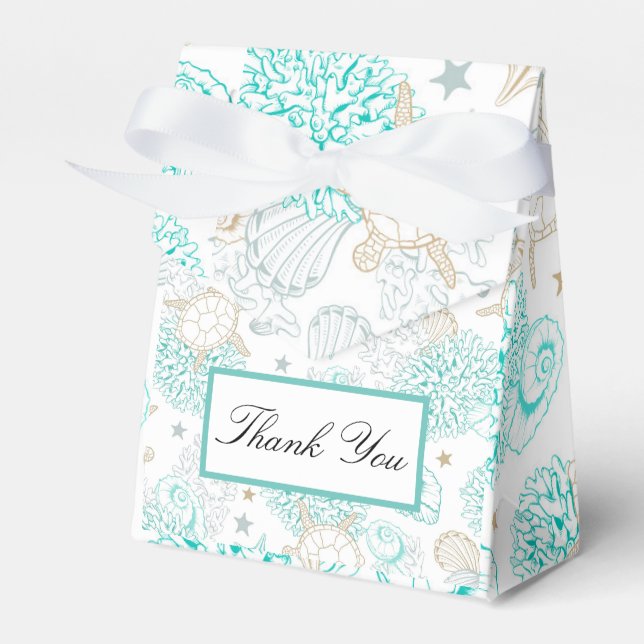 Sea The Love Beach Wedding Flat Favor Boxes (Front Side)