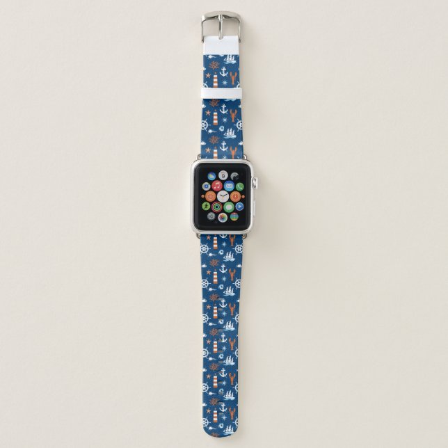 Sea Theme Pattern 1 Apple Watch Band (Front)
