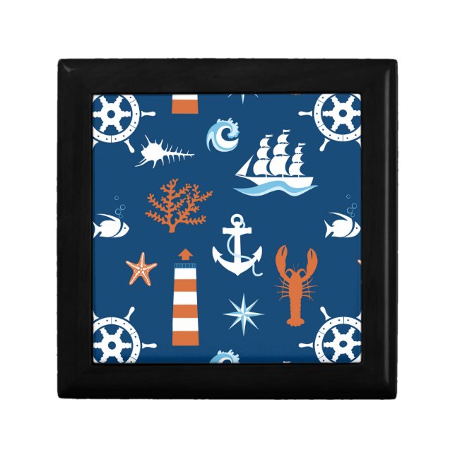 Sea Theme Pattern 1 Keepsake Box (Front)