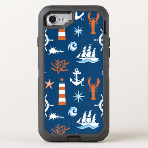 Sea Theme Pattern 1 OtterBox Defender iPhone SE/8/7 Case