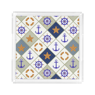 Sea Theme Pattern 2 Acrylic Tray