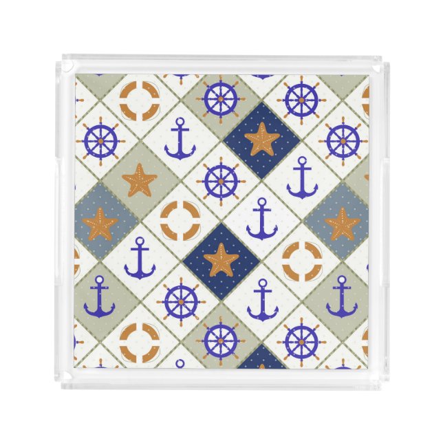 Sea Theme Pattern 2 Acrylic Tray (Front)