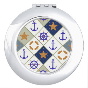 Sea Theme Pattern 2 Makeup Mirror