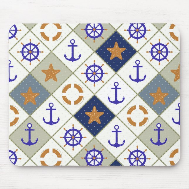 Sea Theme Pattern 2 Mouse Pad (Front)