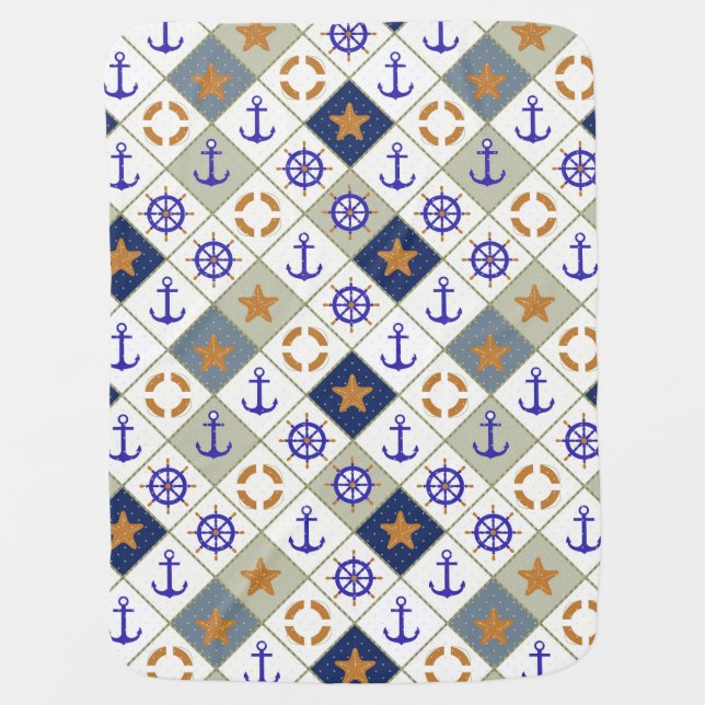 Sea Theme Pattern 2 Receiving Blanket (Front)