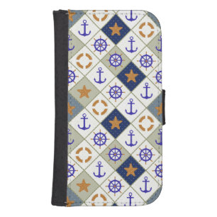 Sea Theme Pattern 2 Galaxy S4 Wallet Case