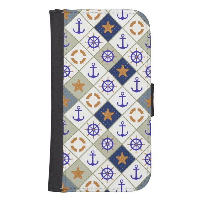 Sea Theme Pattern 2 Samsung Galaxy Wallet Case (Front)