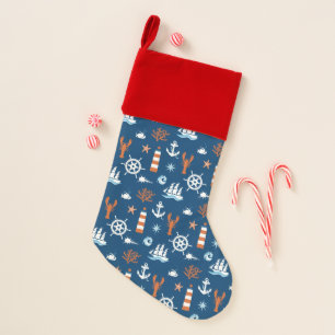 Sea Theme Pattern Christmas Stocking