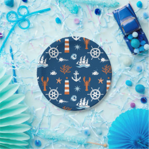 Sea Theme Pattern Paper Plates