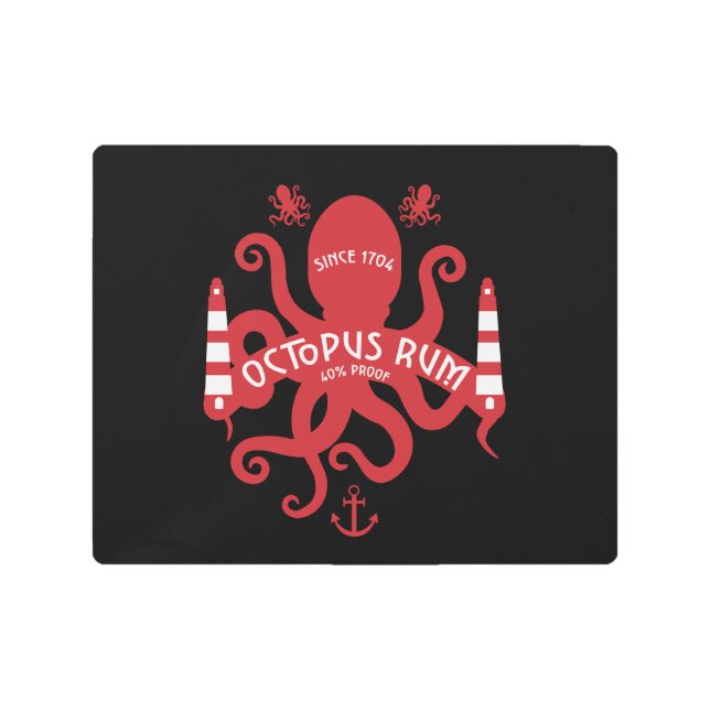 Sea Themed And Fantasy | Octopus| Nautical Mug Ser Metal Print (Front)