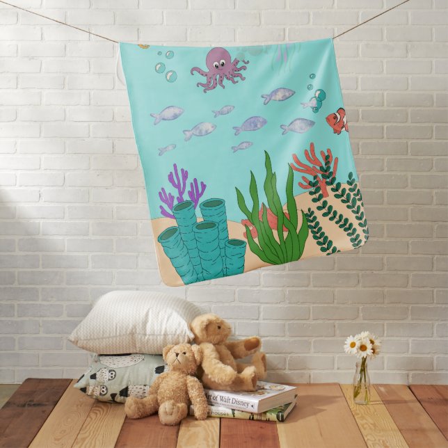sea themed baby blanket (In Situ)