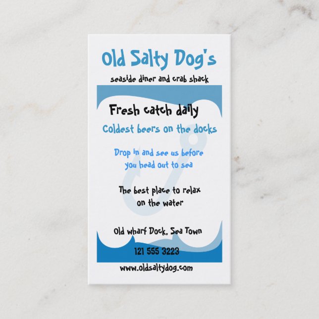 Sea themed business card (Front)