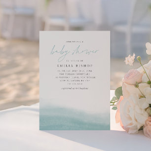 Sea Tides Coastal Watercolor Baby Shower Invitation