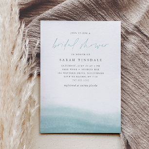 Sea Tides Coastal Watercolor Bridal Shower Invitation