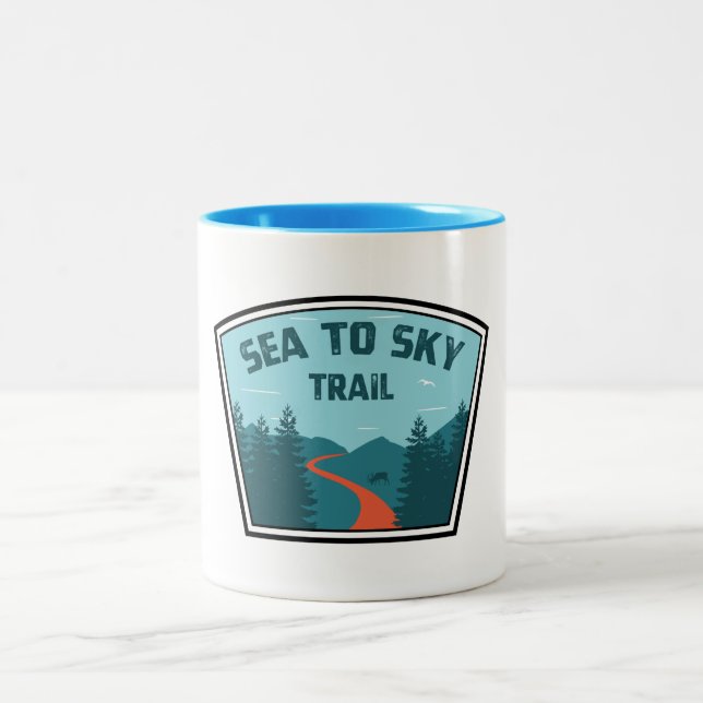 Sea To Sky Trail British Columbia Two-Tone Coffee Mug (Center)