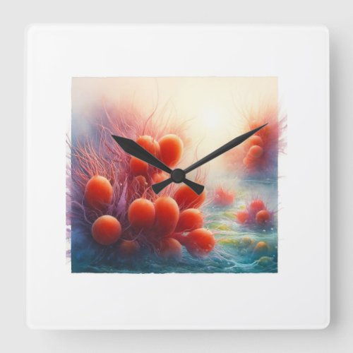 Sea Tomatoes ABREF101 _ Watercolor Square Wall Clock