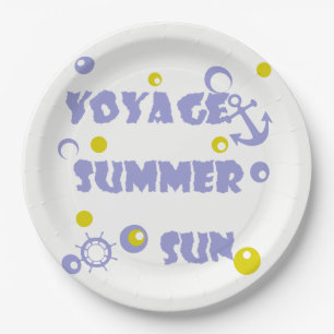 Sea, travel , summer paper plates
