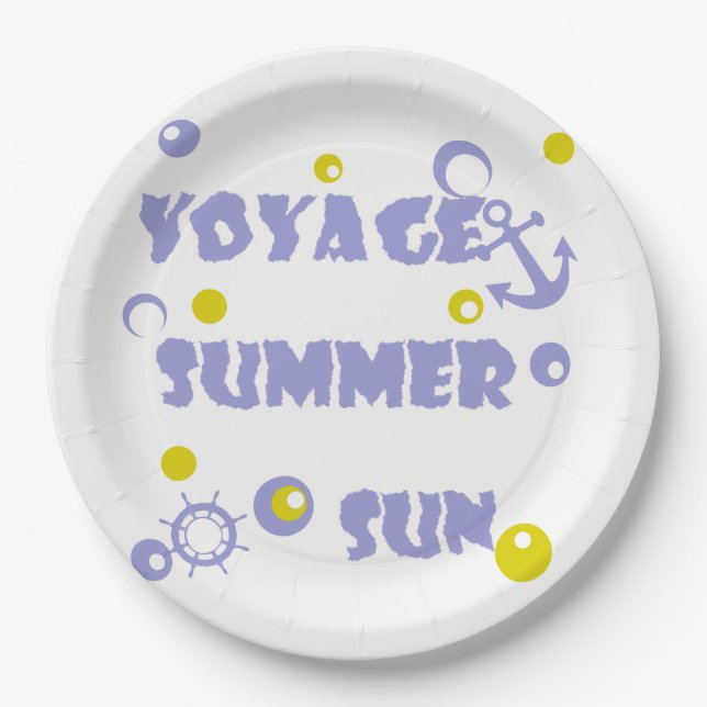 Sea, travel , summer paper plates (Front)