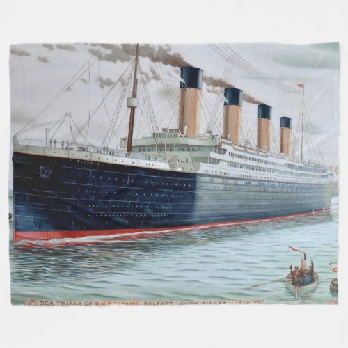Sea Trials of RMS Titanic Fleece Blanket